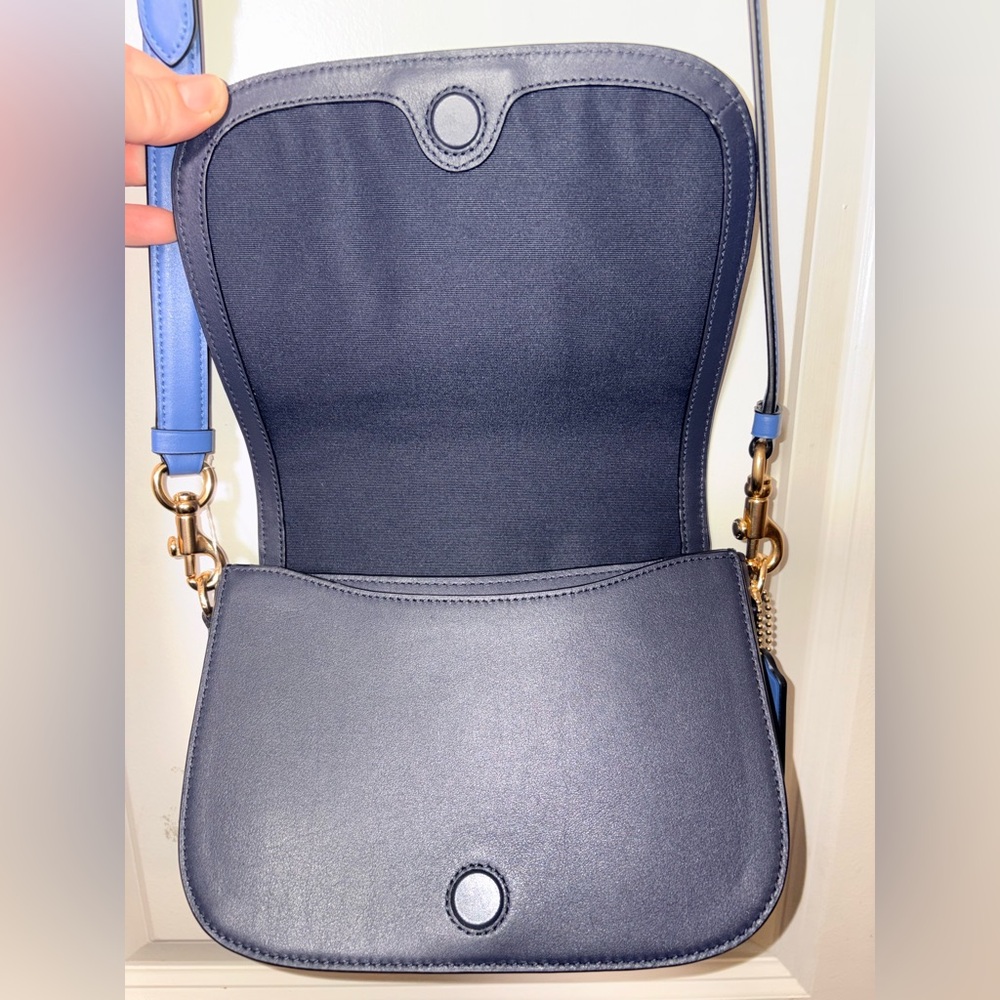 💙 Coach Saddle Bag 20 Signature Canvas & Leather Horse & Carriage C4059 - Picture 9 of 14